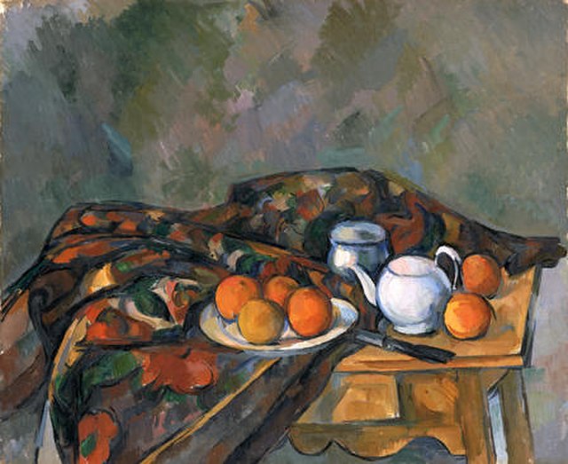 A painting of Paul Cézanne's Still Life With Teapot