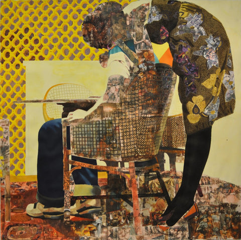 Textured Photo Collage by Nigerian-born artist, Akunyili Crosby